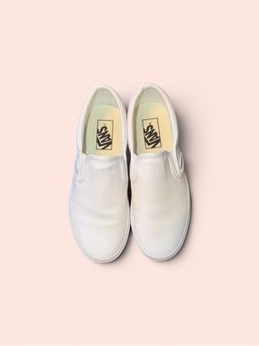 Vans White Stacked/Platform Slip-ons